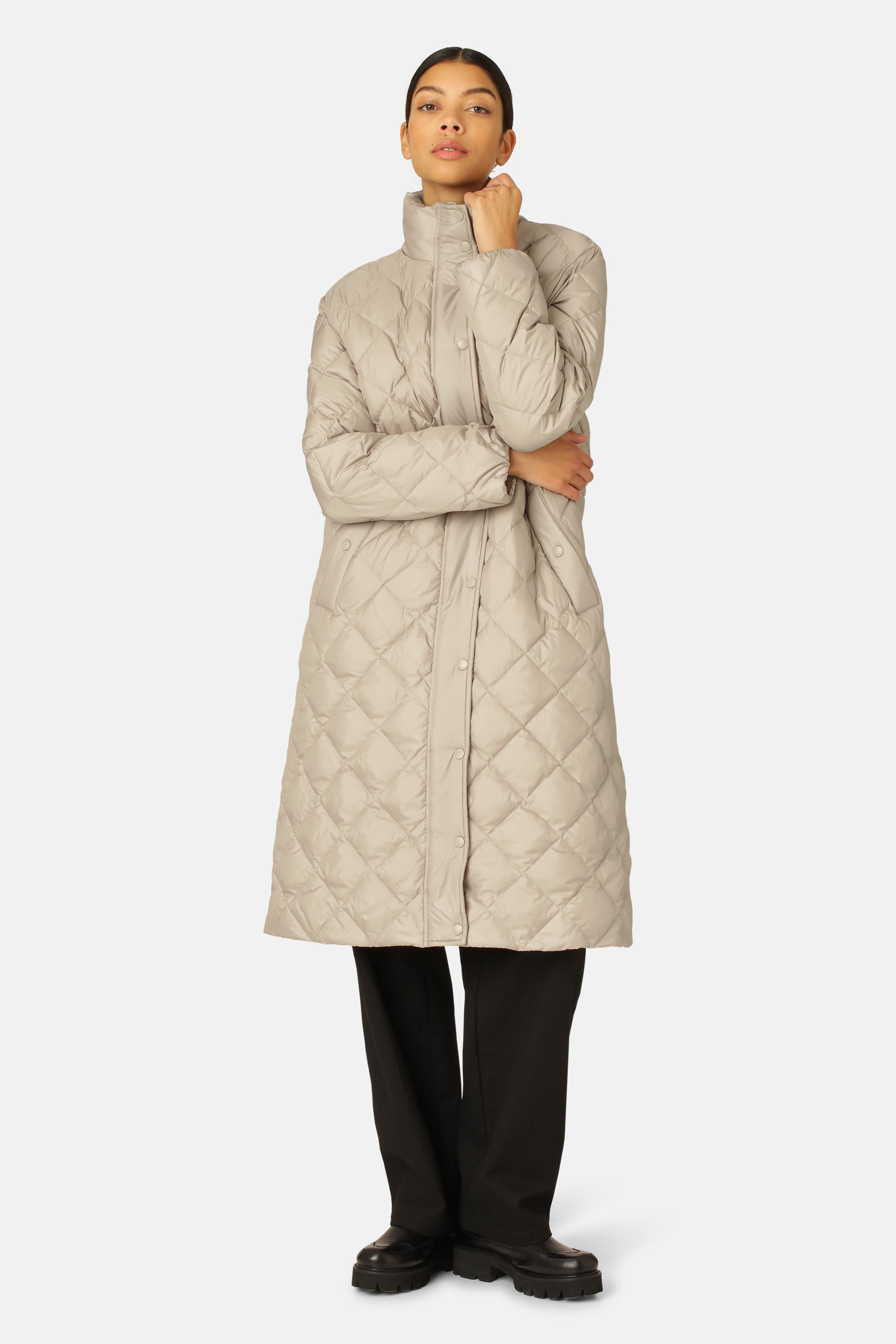 Ilse Jacobsen Hornbæk Outerwear Lange Daunenweste Coat 163 Cobblestone